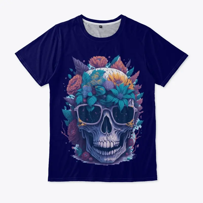 skeleton wearing glasses tee